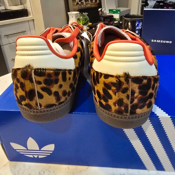adidas Samba OG Preloved Red Leopard Men's Size 10 JI2734 NEW Pony Hair RARE SZ - Picture 12 of 15
